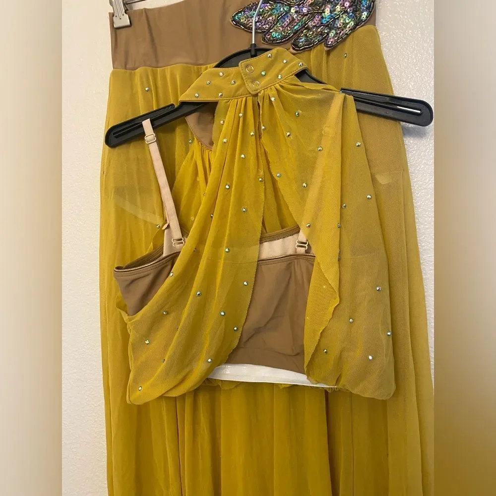 Revolution Tenth House 2 piece dance costume yellow ENIGMA TH21006 MA adult